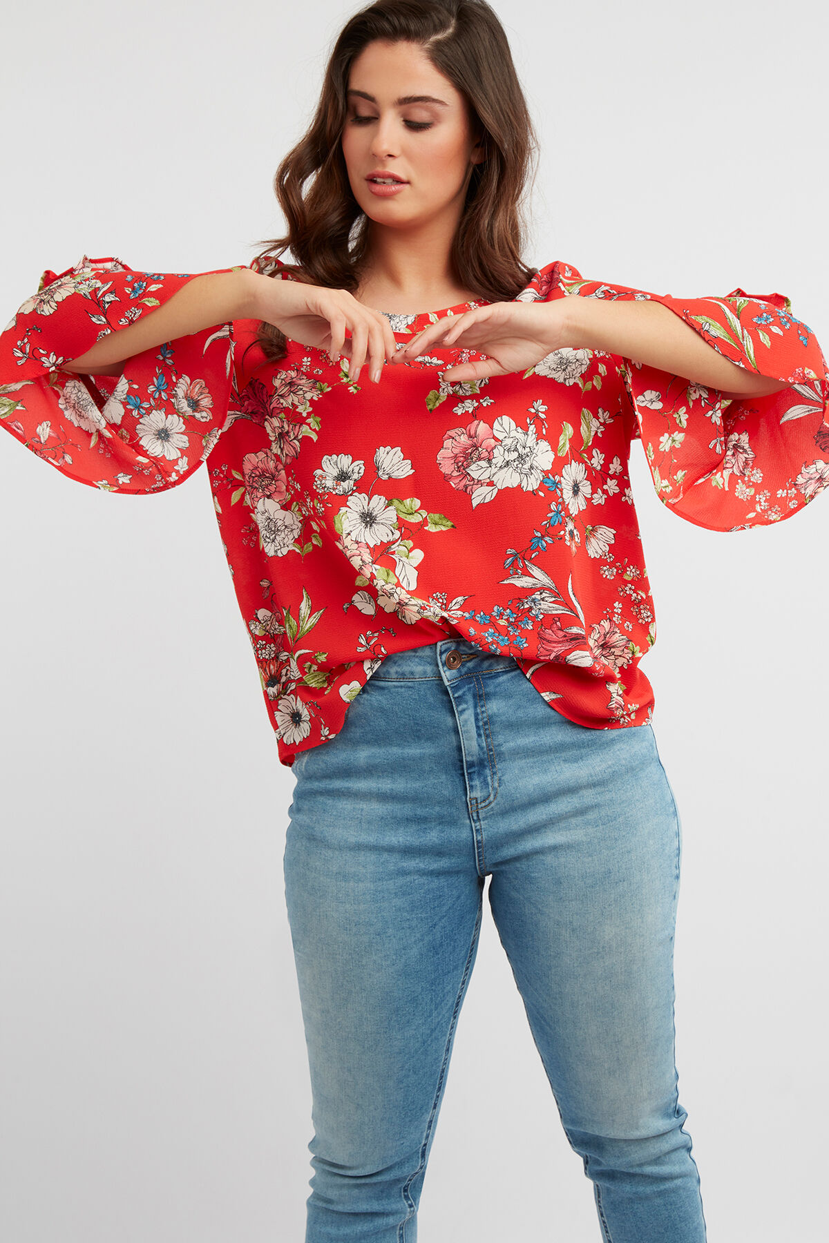 Bluse mit floralem Print image number 3