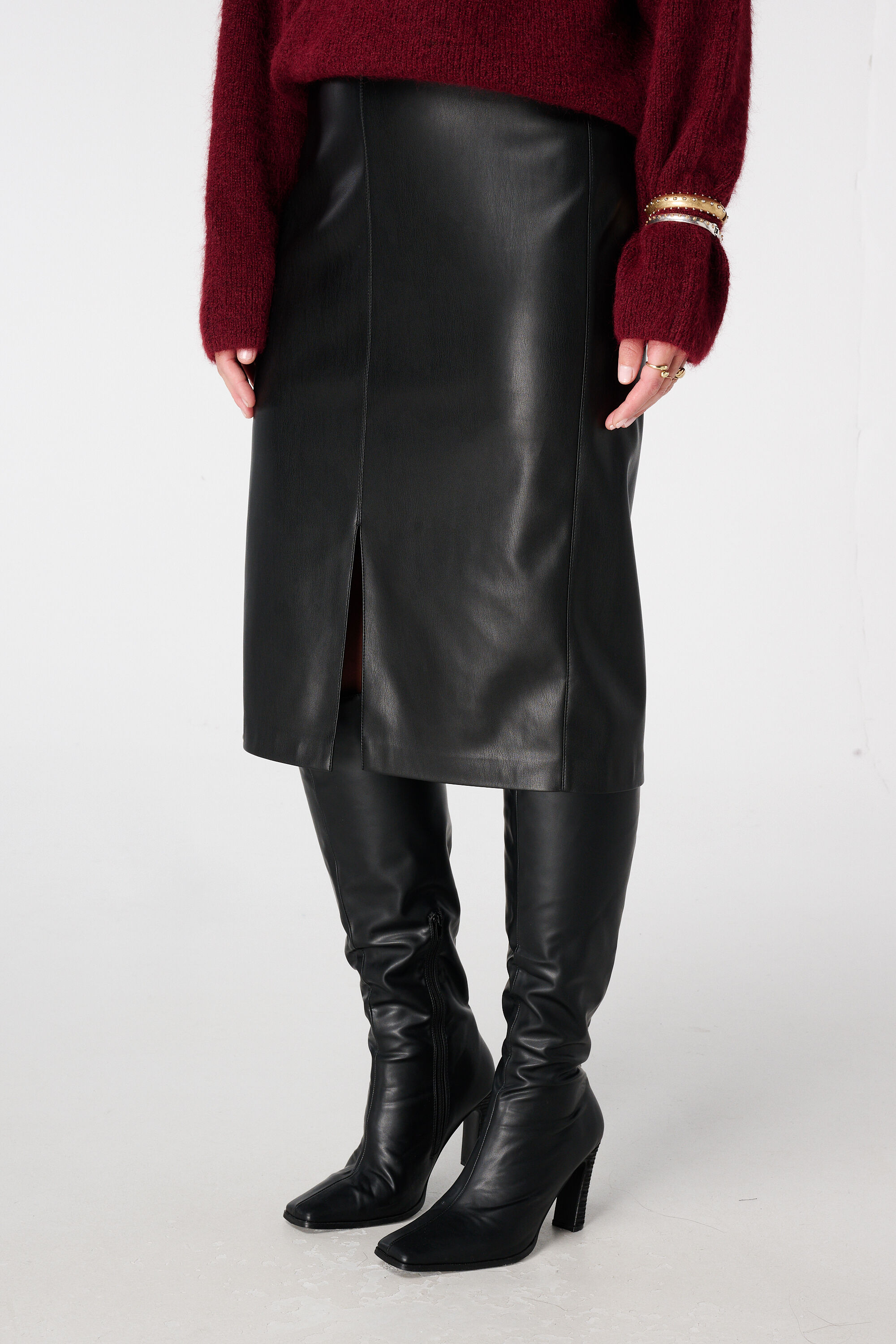 Midi-Rock aus PU-Kunstleder image number 5