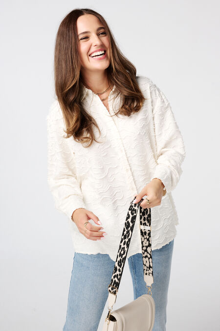Strukturgewebte Oversize-Bluse Strukturgewebte Oversize-Bluse