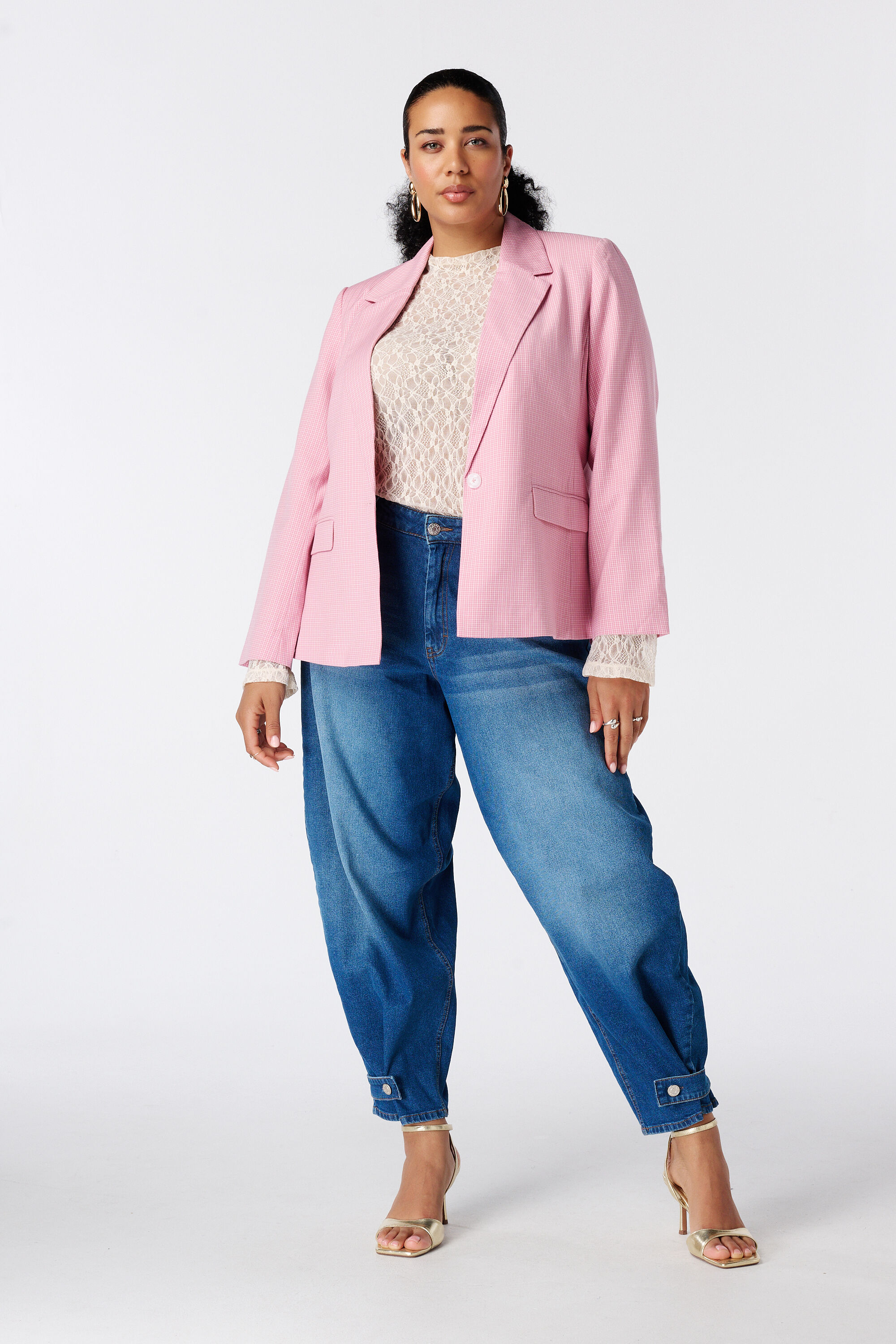 Karierter einreihiger Blazer image number 5
