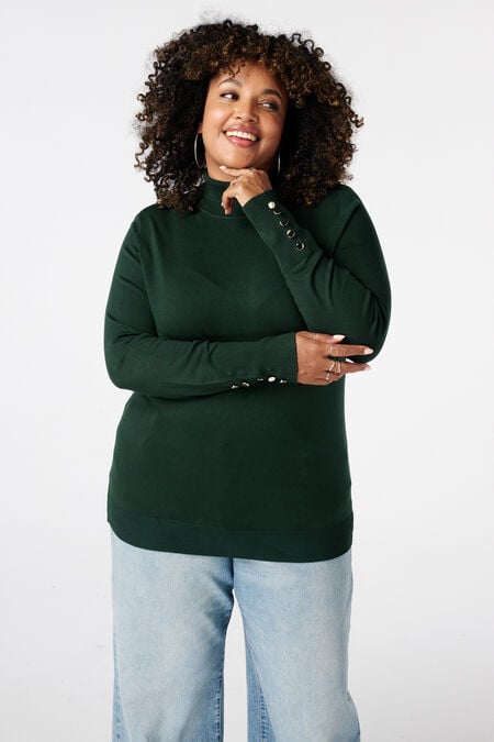 Pullover mit Rollkragen und Zierknöpfen Pullover mit Rollkragen und Zierknöpfen
