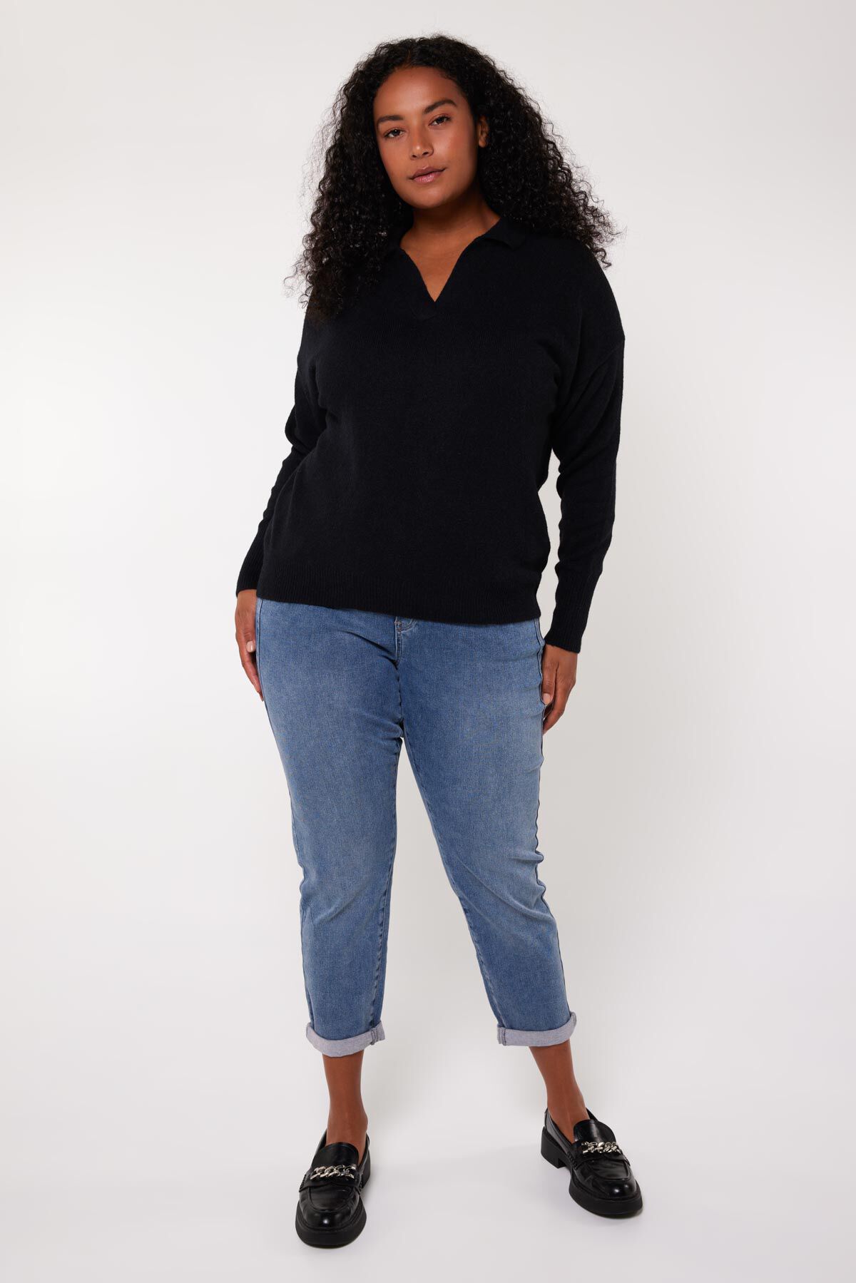 Feinstrickpullover mit Polokragen image number 5