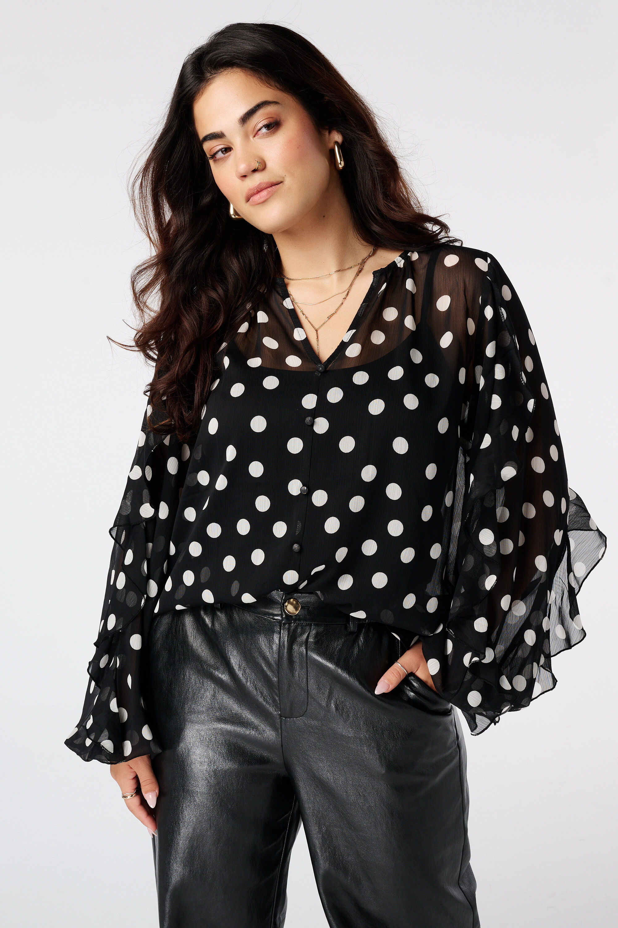 Bluse mit Volants