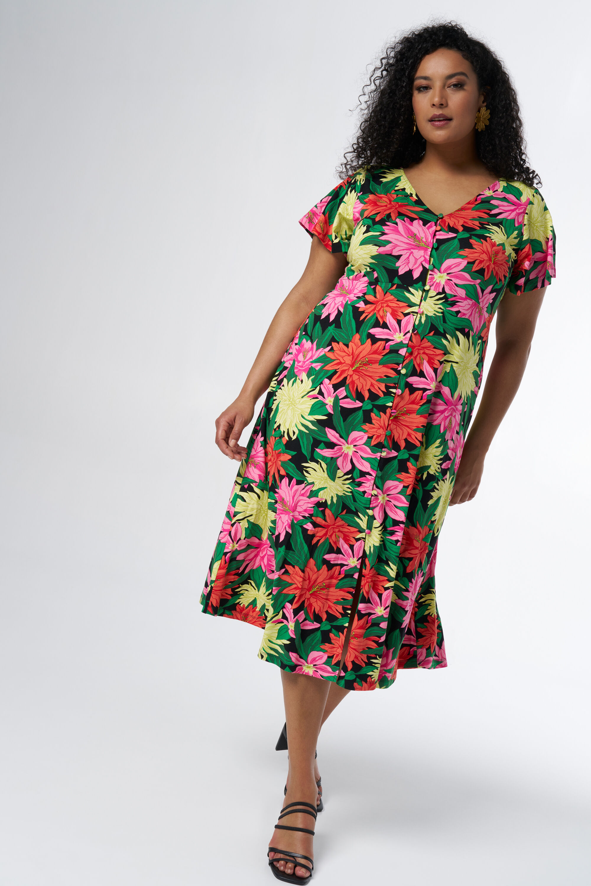 Midikleid mit Blumen-Print image number 5