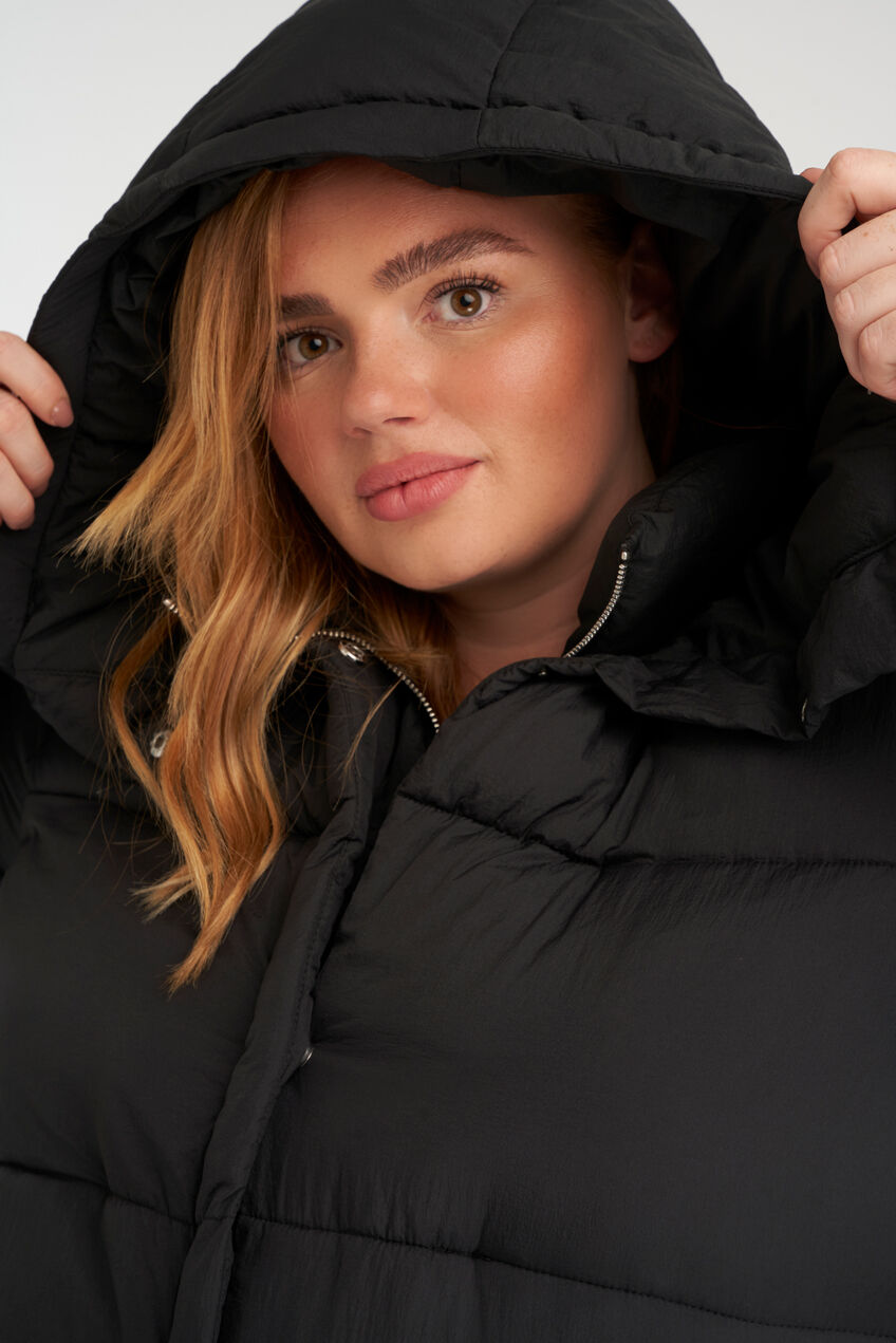 Lange Steppjacke mit Kapuze image number 4