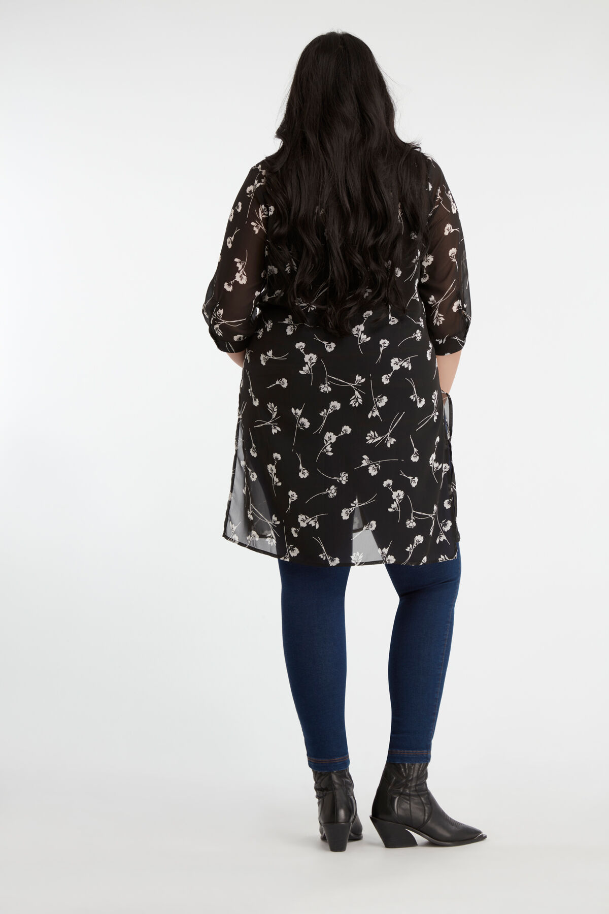 Durchsichtige Bluse mit Print image number 4