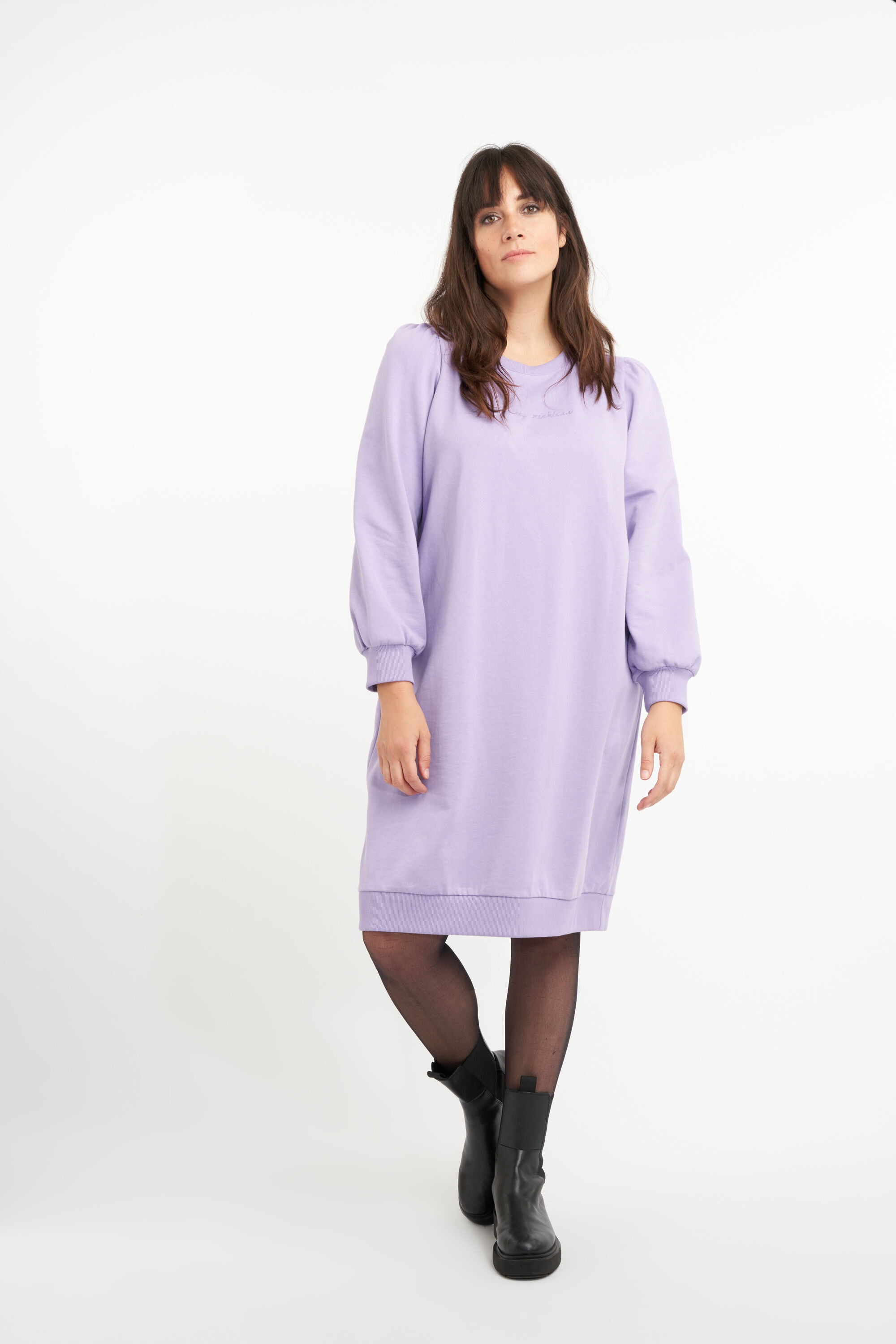 Sweatshirt-Kleid mit Puff&auml;rmeln  image number 5
