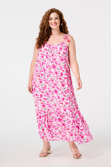 Maxikleid mit Print und Quasten Maxikleid mit Print und Quasten