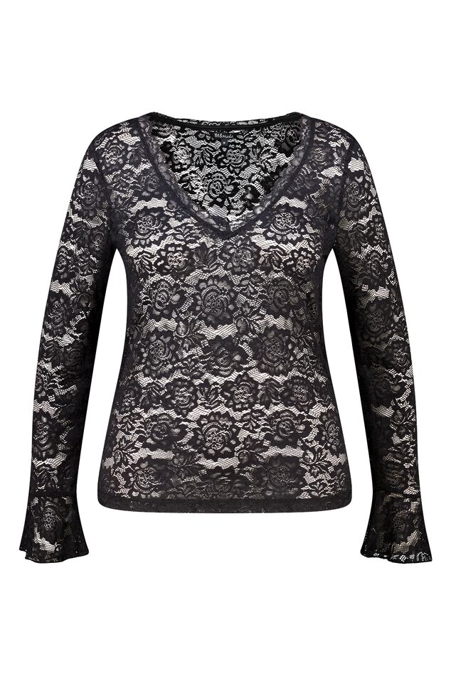 Lace top with long sleeves image number 1