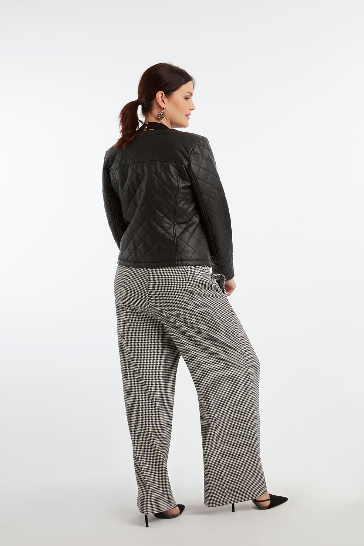 Jacke aus Kunstleder mit rundem Halsausschnitt image number 5