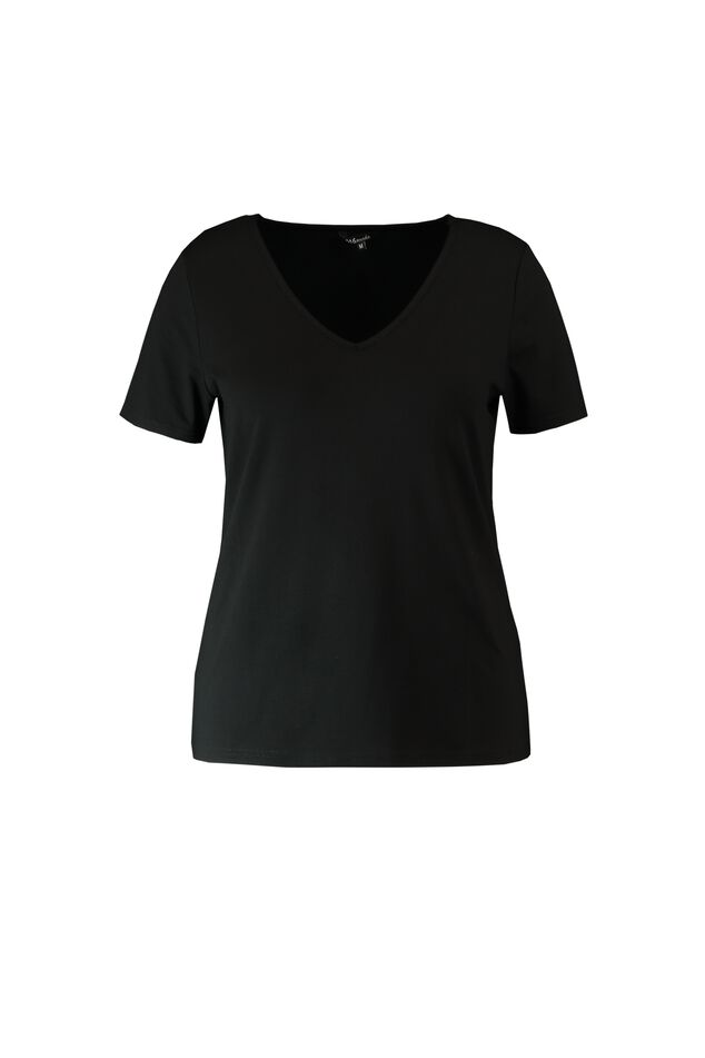 Kurzärmliges T-Shirt mit V-Ausschnitt image number 1