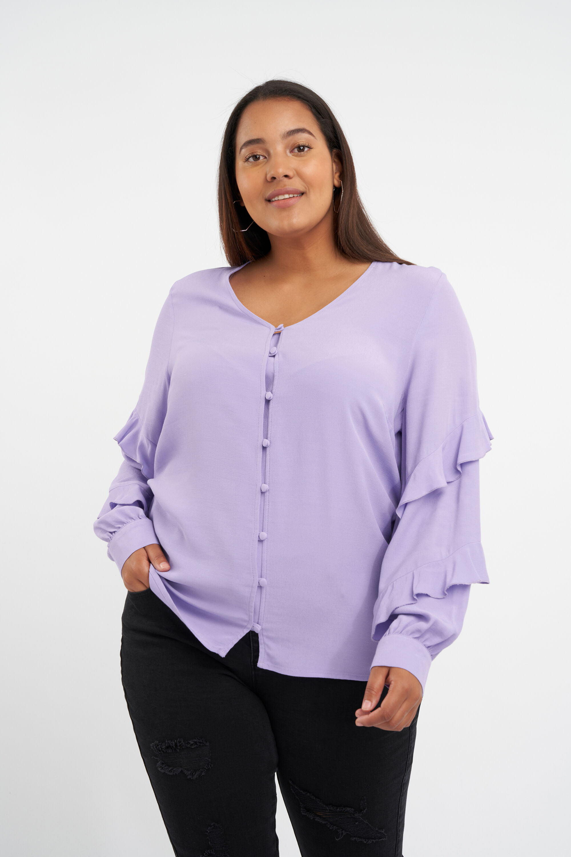 Bluse mit R&uuml;schen&auml;rmeln image number 0