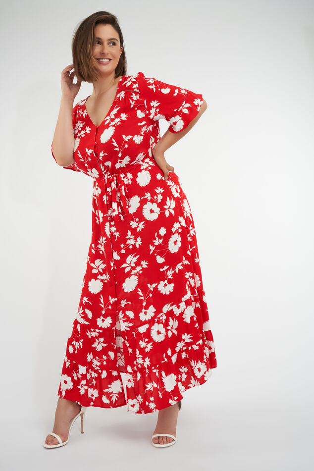 Langes Kleid mit Print image number 0