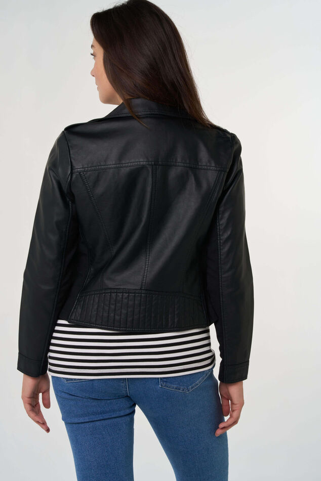 Jacke im Lederlook mit silbernen Akzenten image number 3