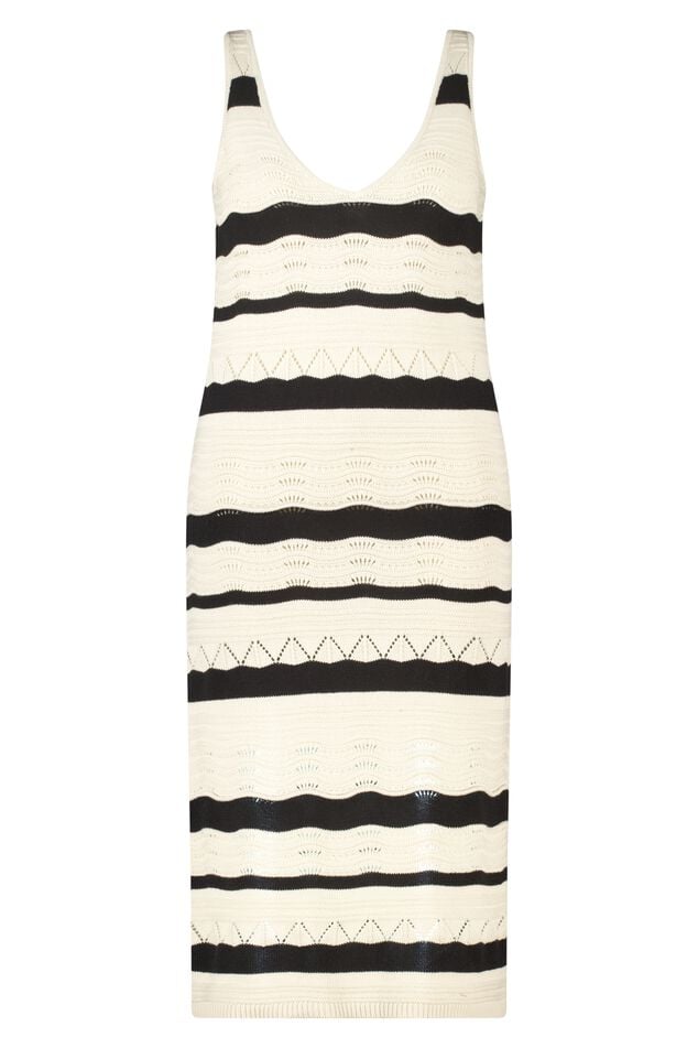 Gehäkeltes Kleid mit Streifen image number 1