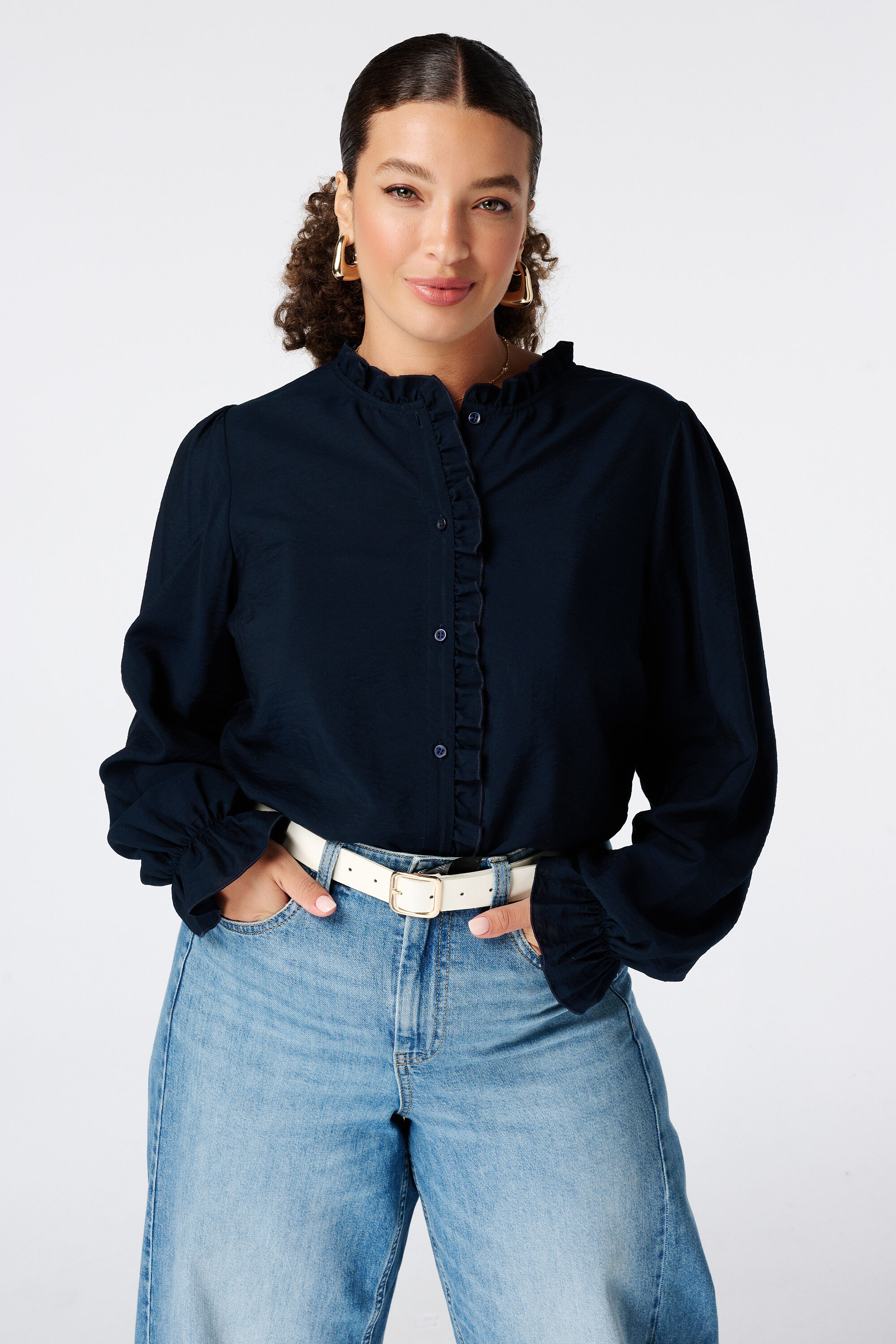Bluse mit Volants