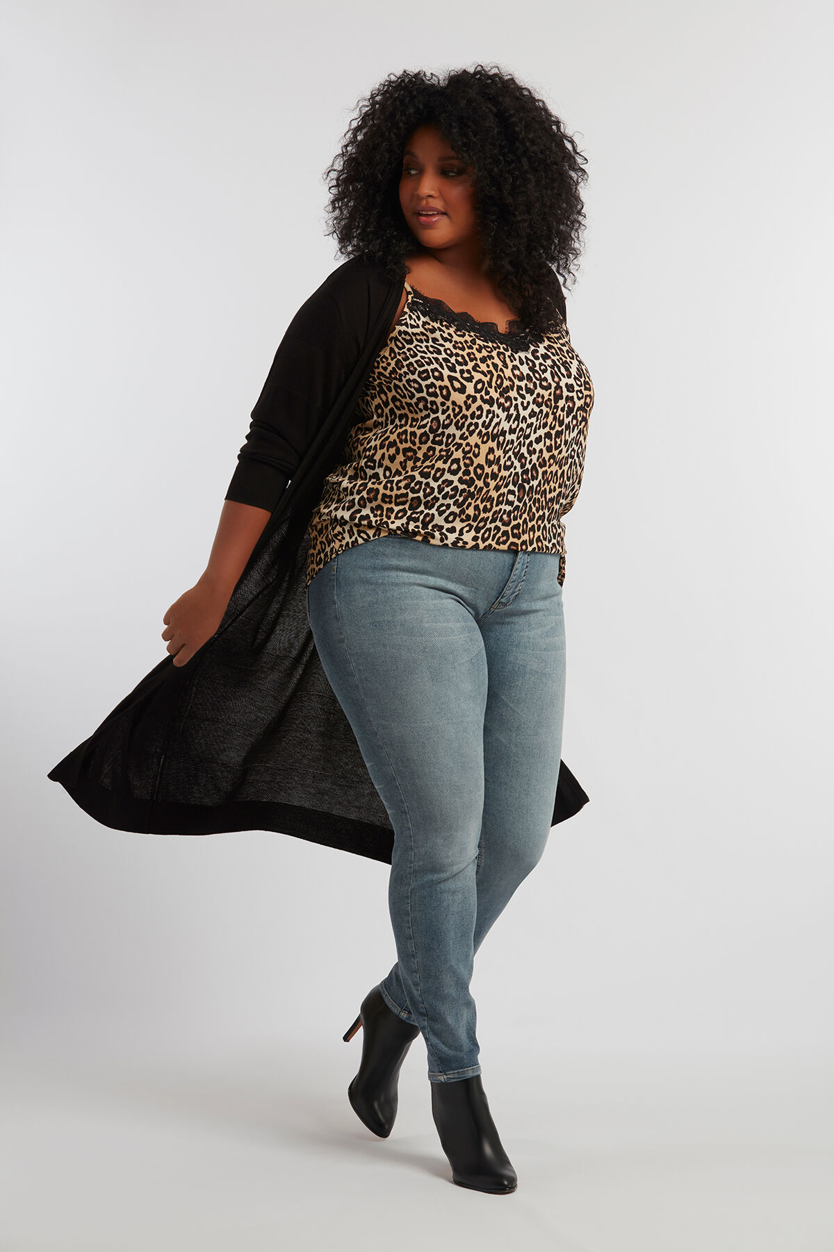 Offener Cardigan mit Streifen image number 3