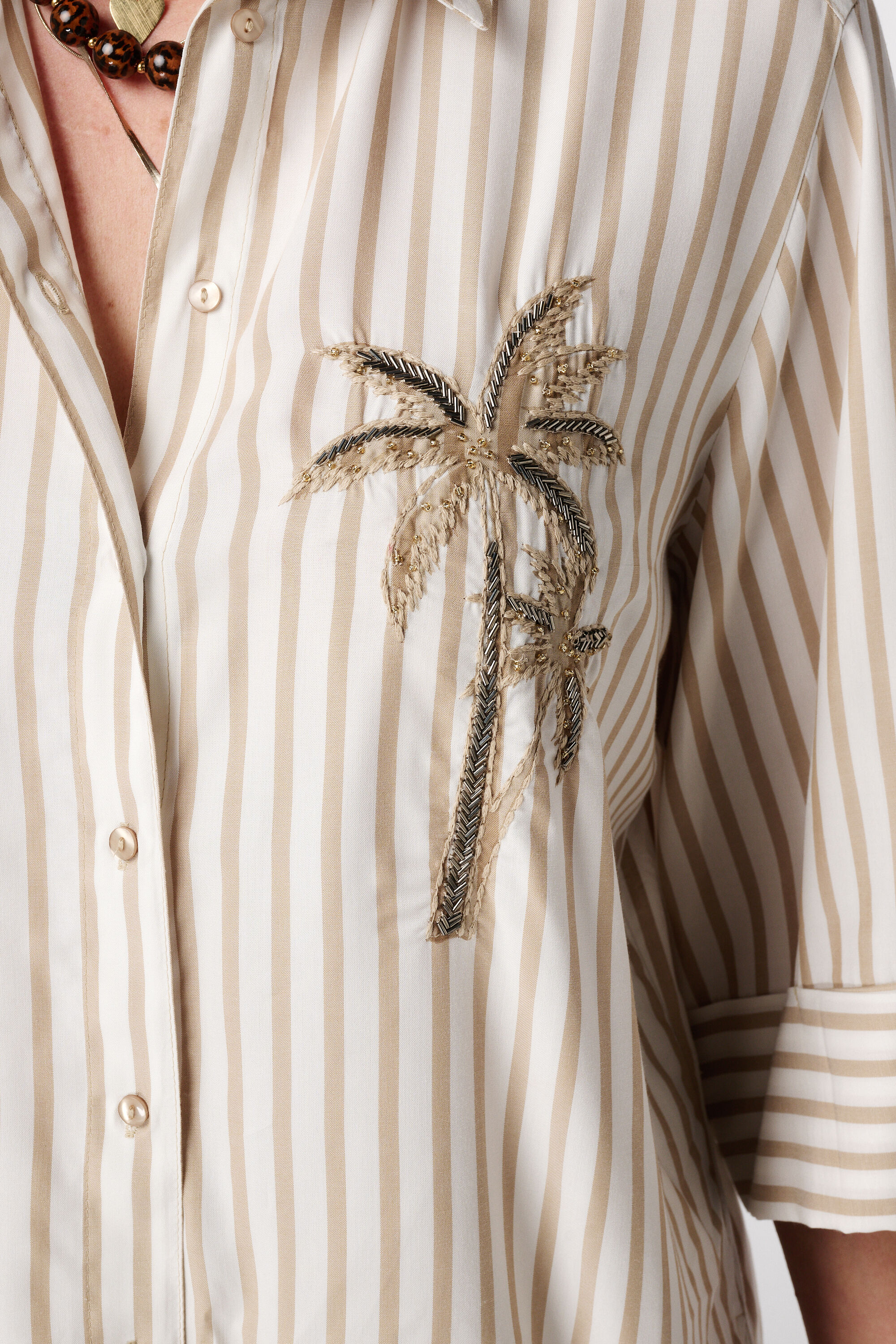 Gestreifte Bluse mit Druck image number 6