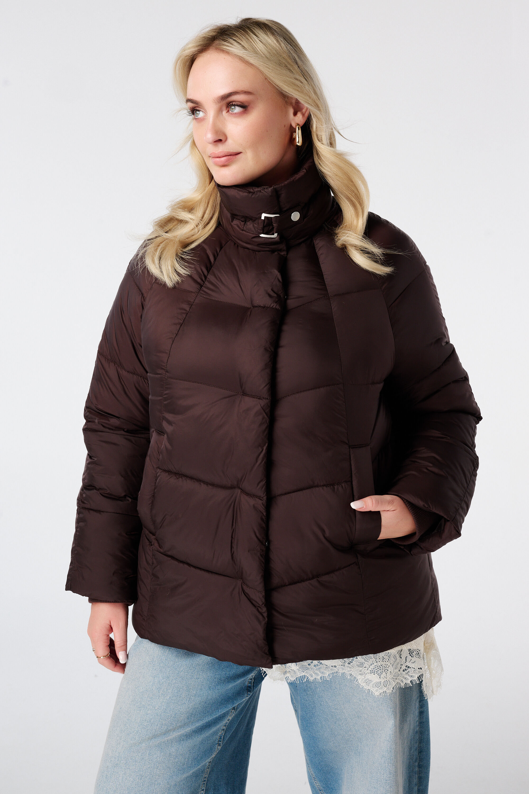 Gesteppte Jacke mit Stehkragen