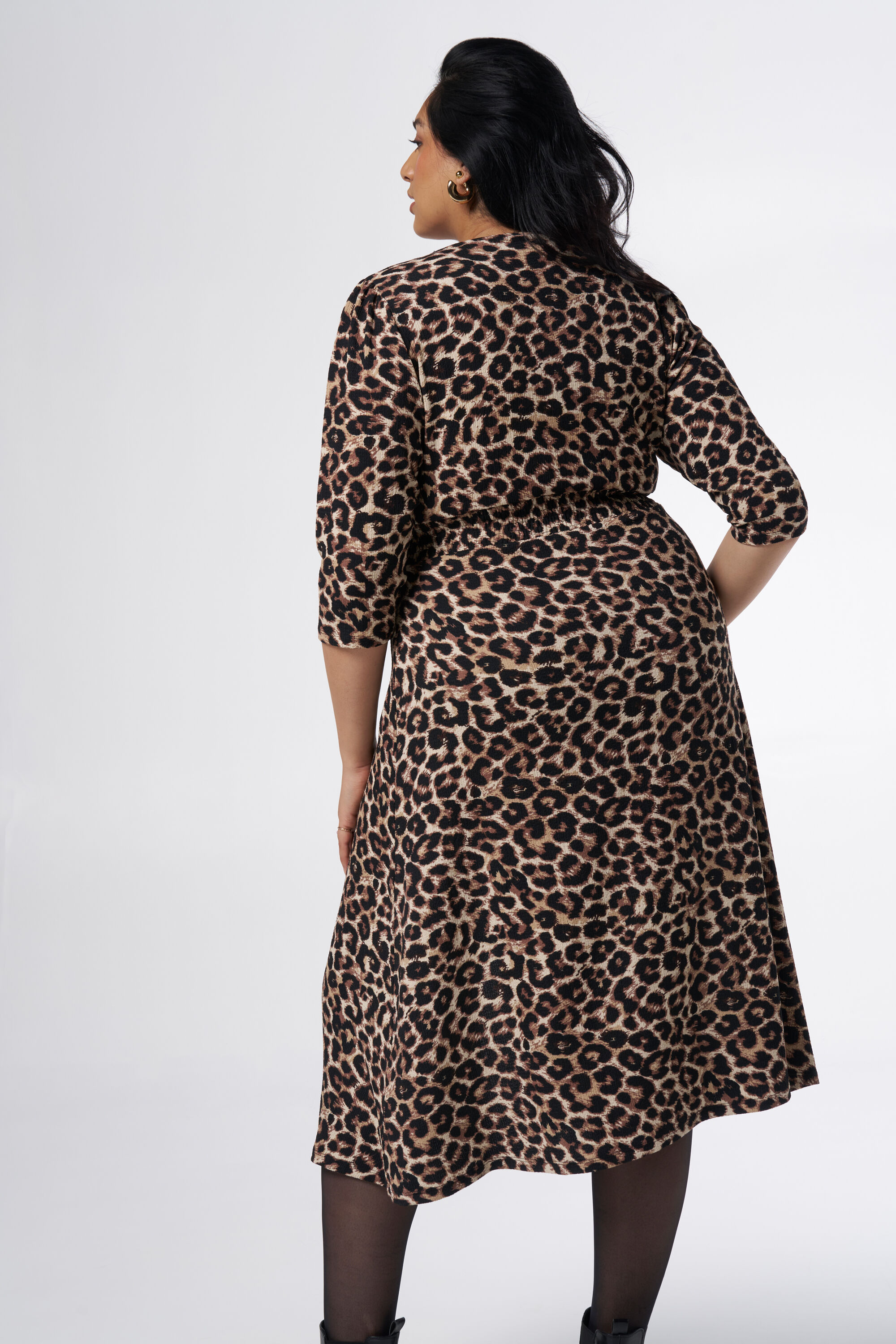 Midikleid mit Struktur und Print image number 3