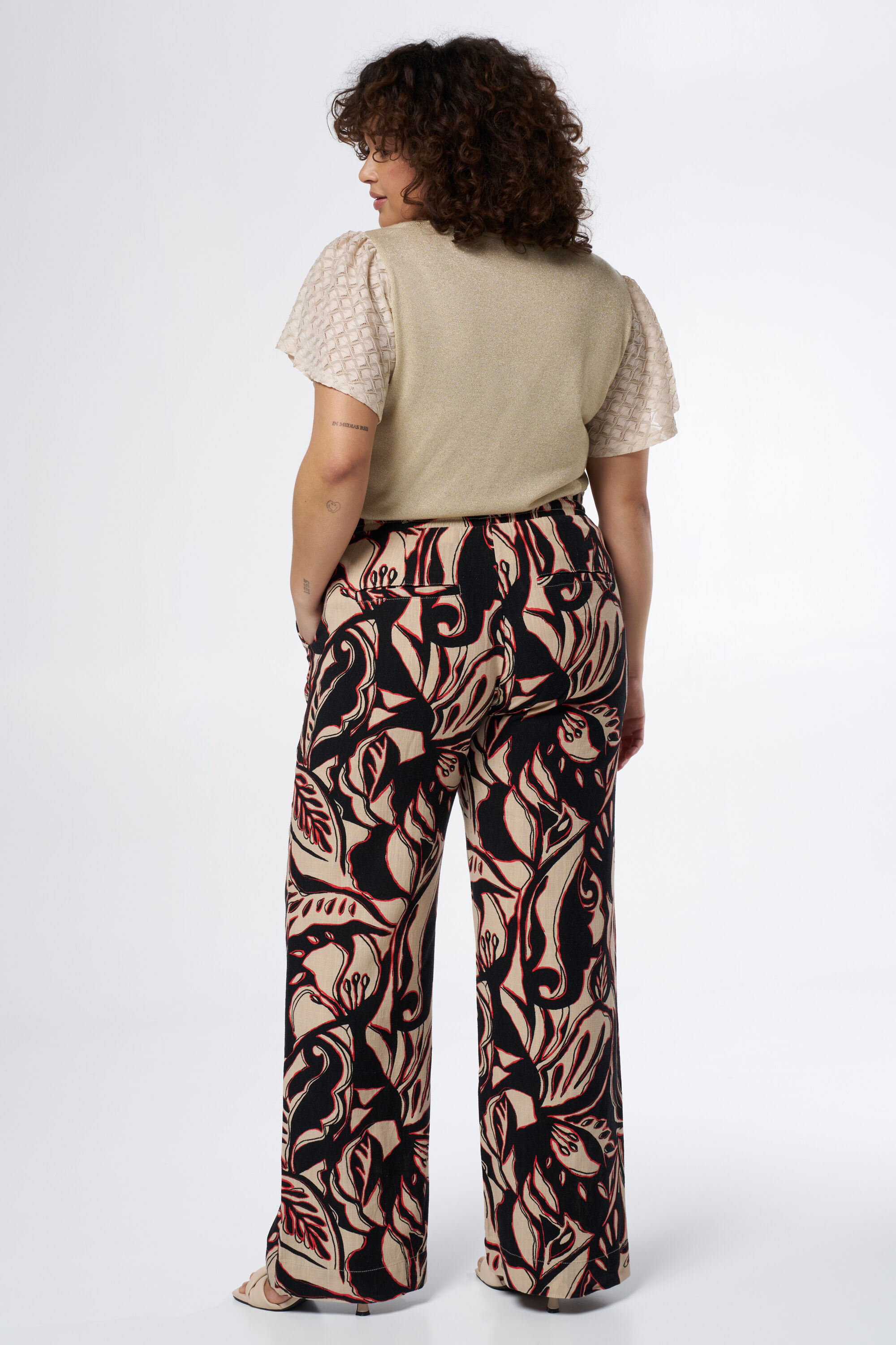 Leinenhose mit dehnbarem Bund und Print image number 3
