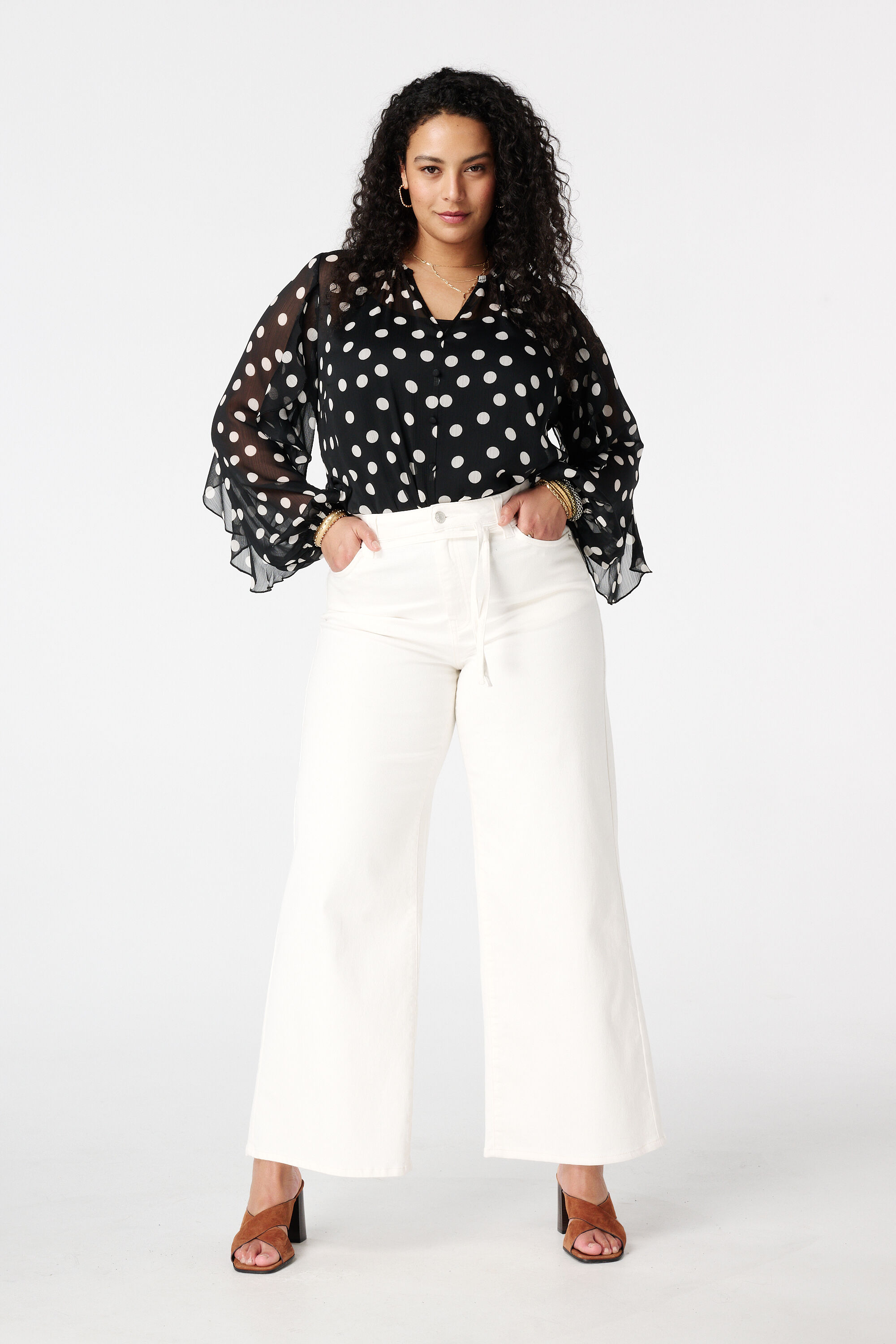 Bluse aus Mesh mit Volants image number 5