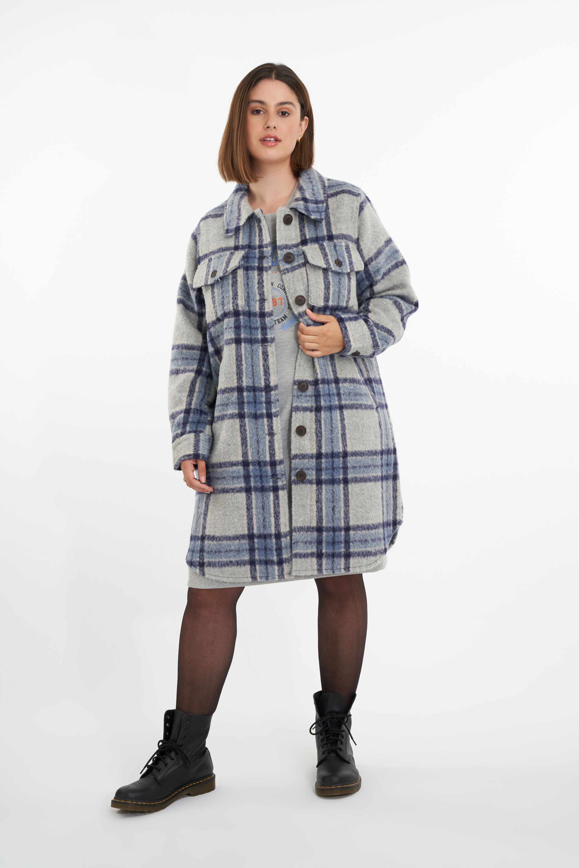 Lange karierte Shacket  image number 6