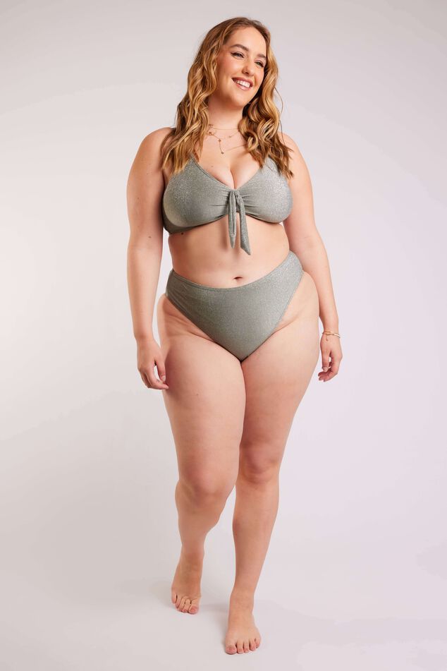 Hoch geschnittenes Bikini-Unterteil mit Glitzer  image number 7