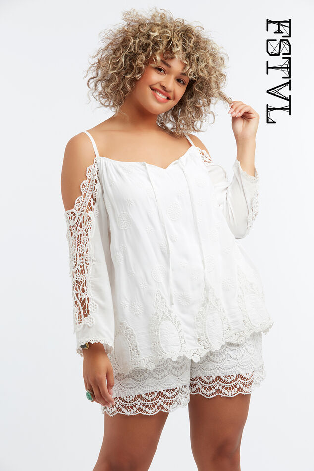 Bluse mit offener Schulter image number 0