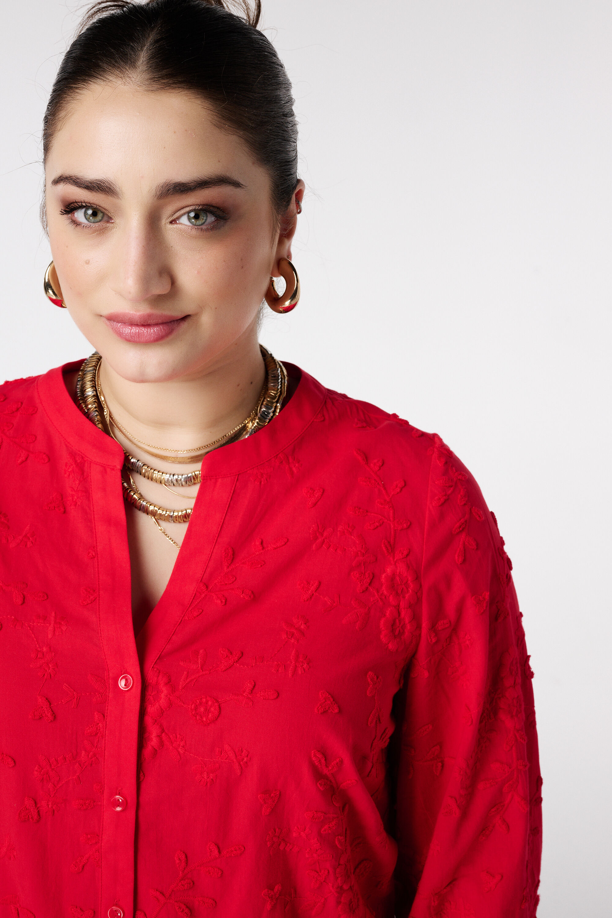 Bluse mit 3D-Blumenprint image number 4