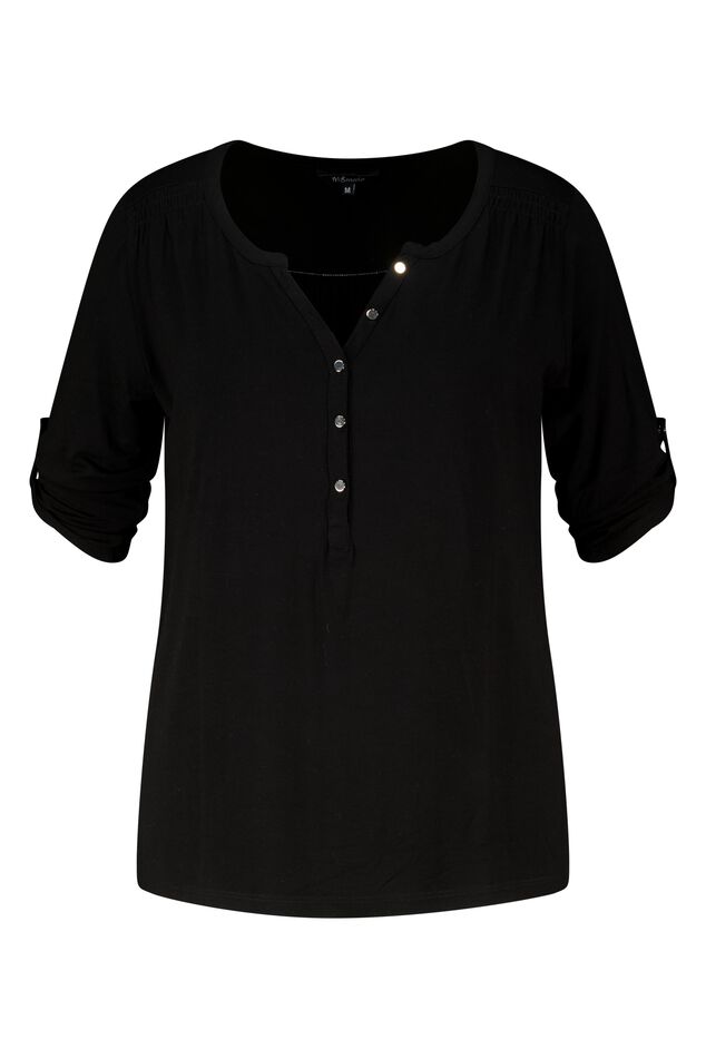 V-Ausschnitt-Top mit Knöpfen image number 1