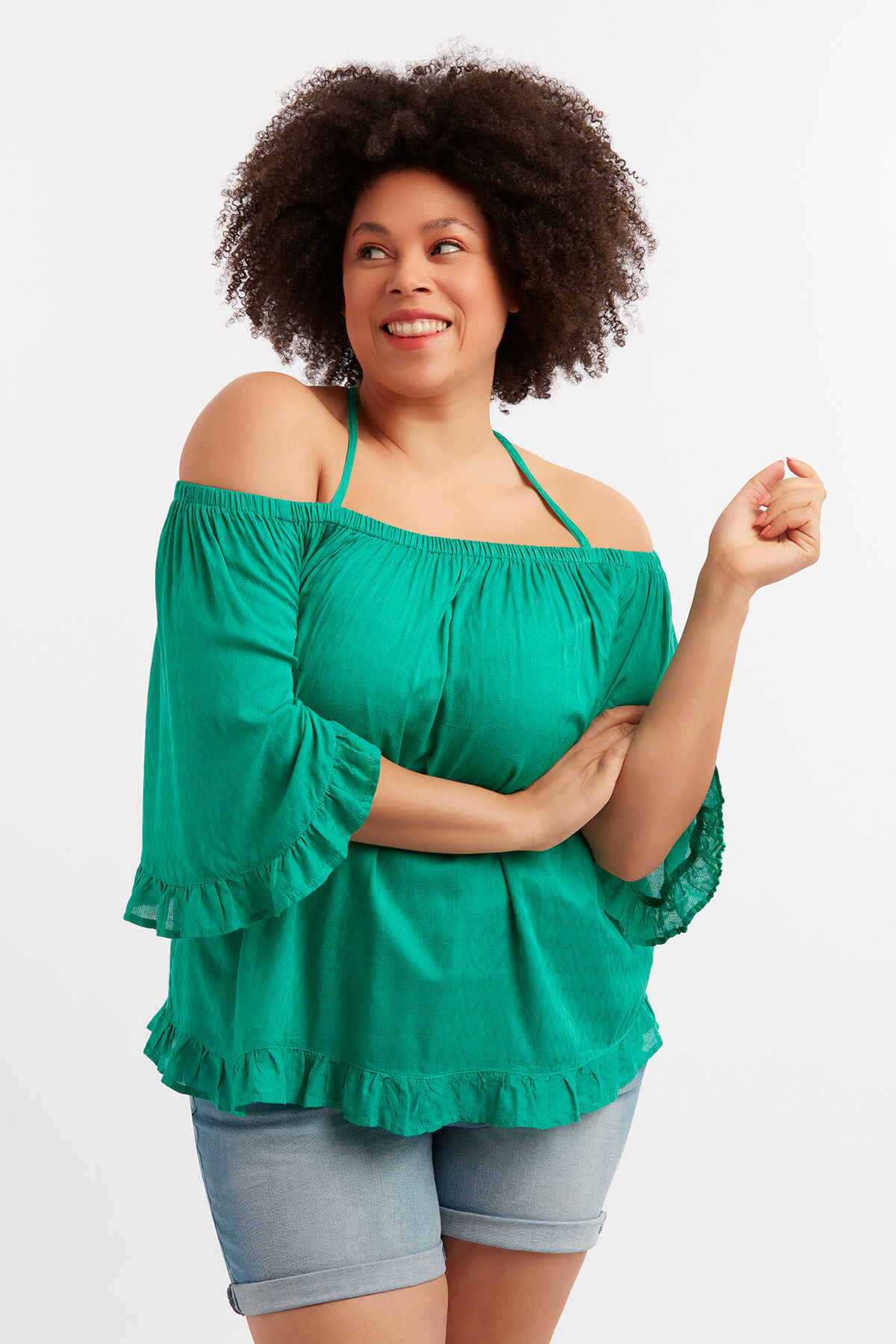 Schulterfreie Bluse image number 3