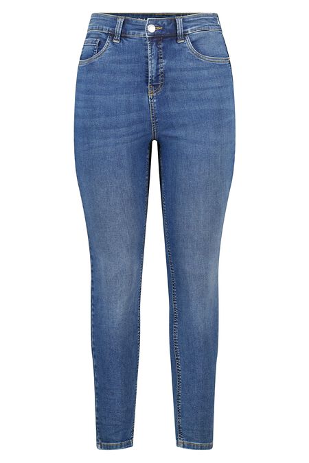 Skinny-Leg-Jeans mit hoher Taille CHERRY