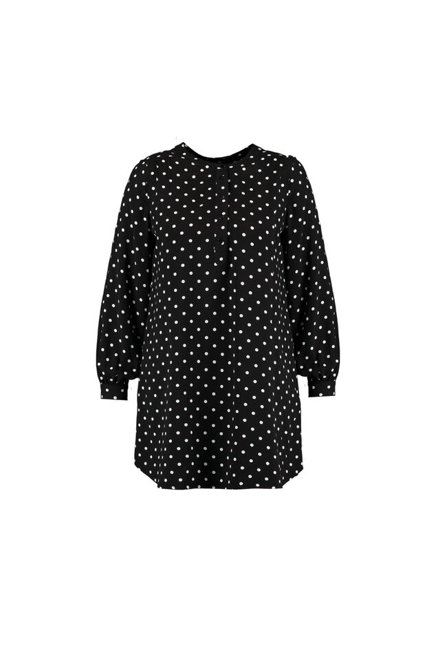 Tunika-Bluse mit Punktmuster image number 1
