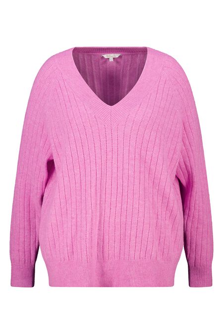 Fein gestrickter Pullover mit Muster