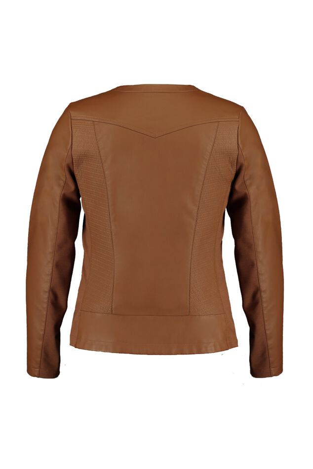 Biker-Jacke aus Kunstleder mit rundem Kragen image number 2