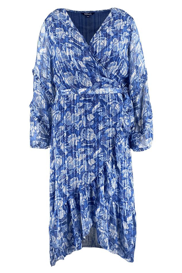 Langes Wickelkleid mit Print  image number 2
