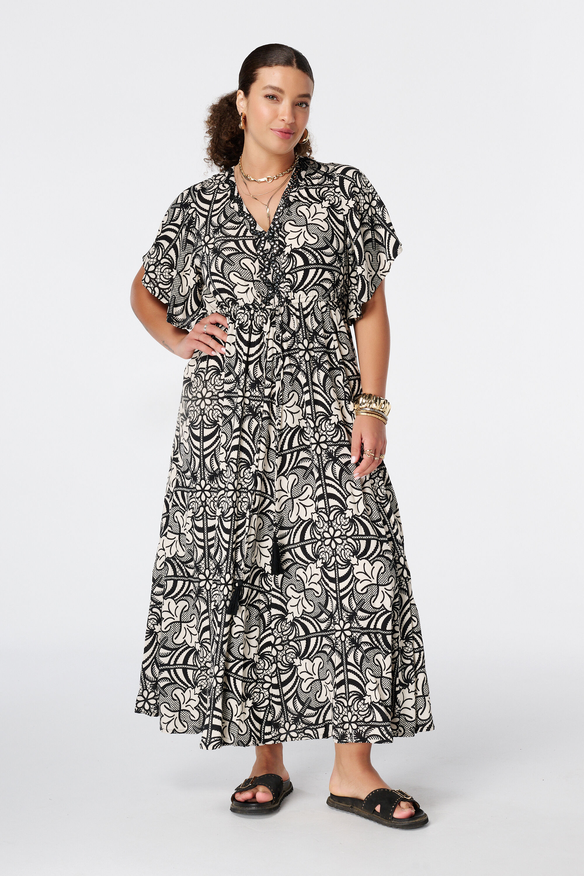 Maxikleid mit Schmetterlings&auml;rmeln image number 0