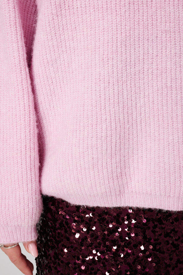 Fein gestrickter Pullover mit Ballonärmeln image number 6