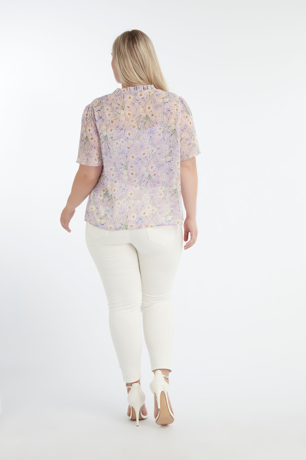 Bluse mit floralem Print und Lurex-Details image number 4