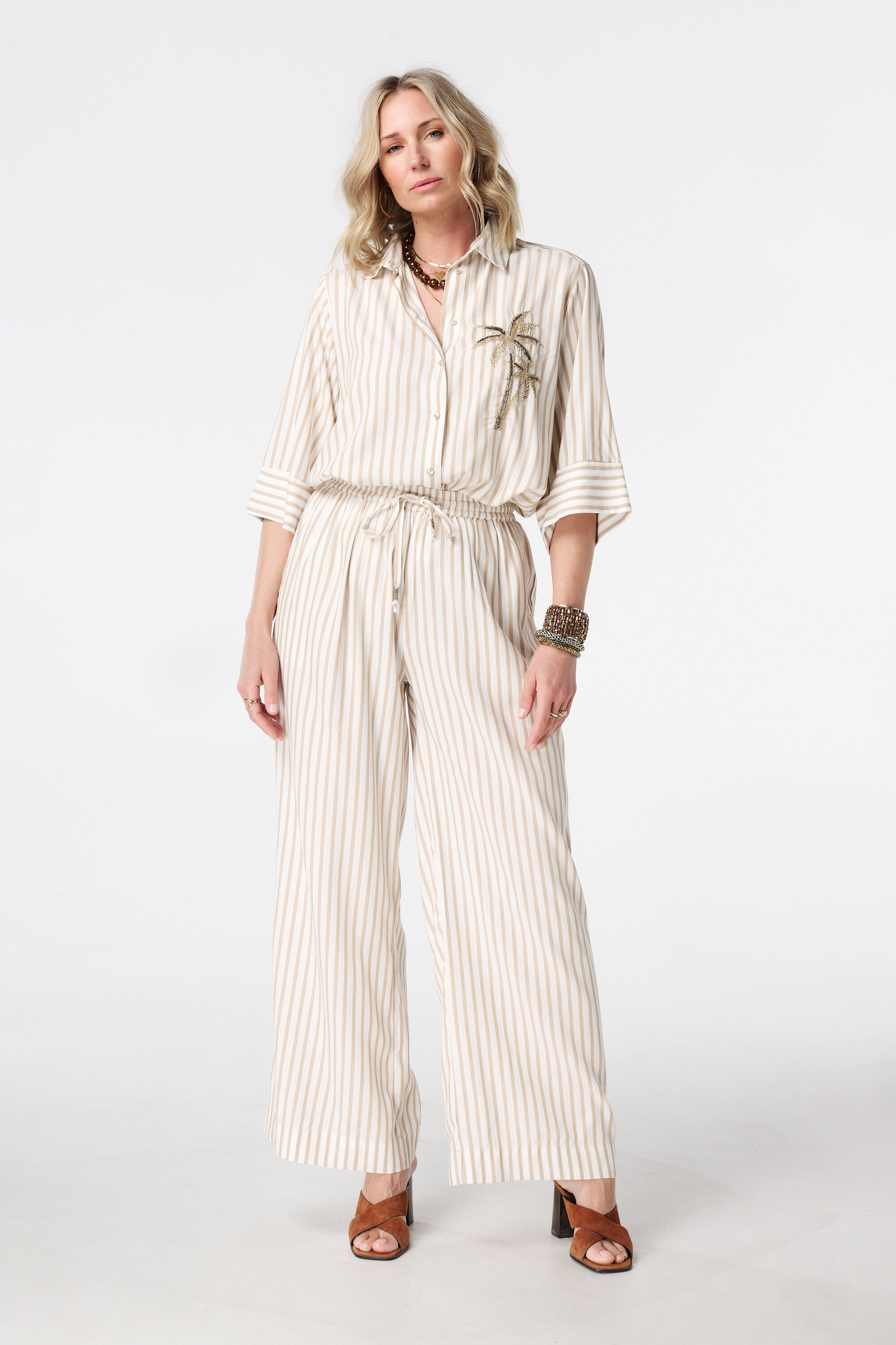 Gestreifte Leinenhose image number 0