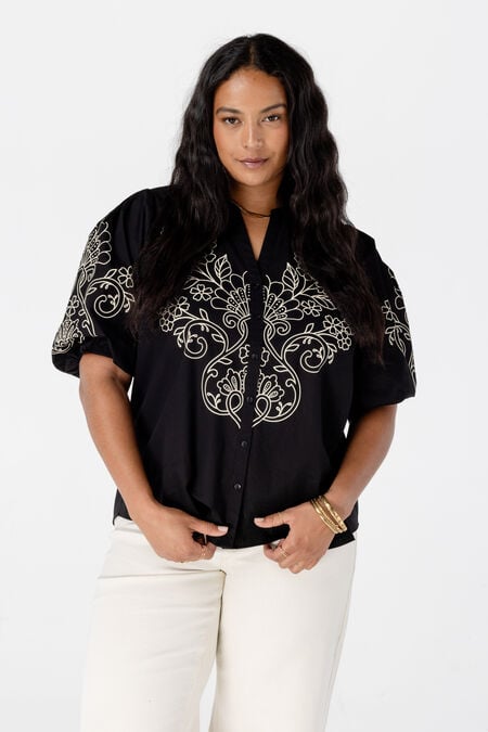 Bluse mit Puffärmeln Bluse mit Puffärmeln