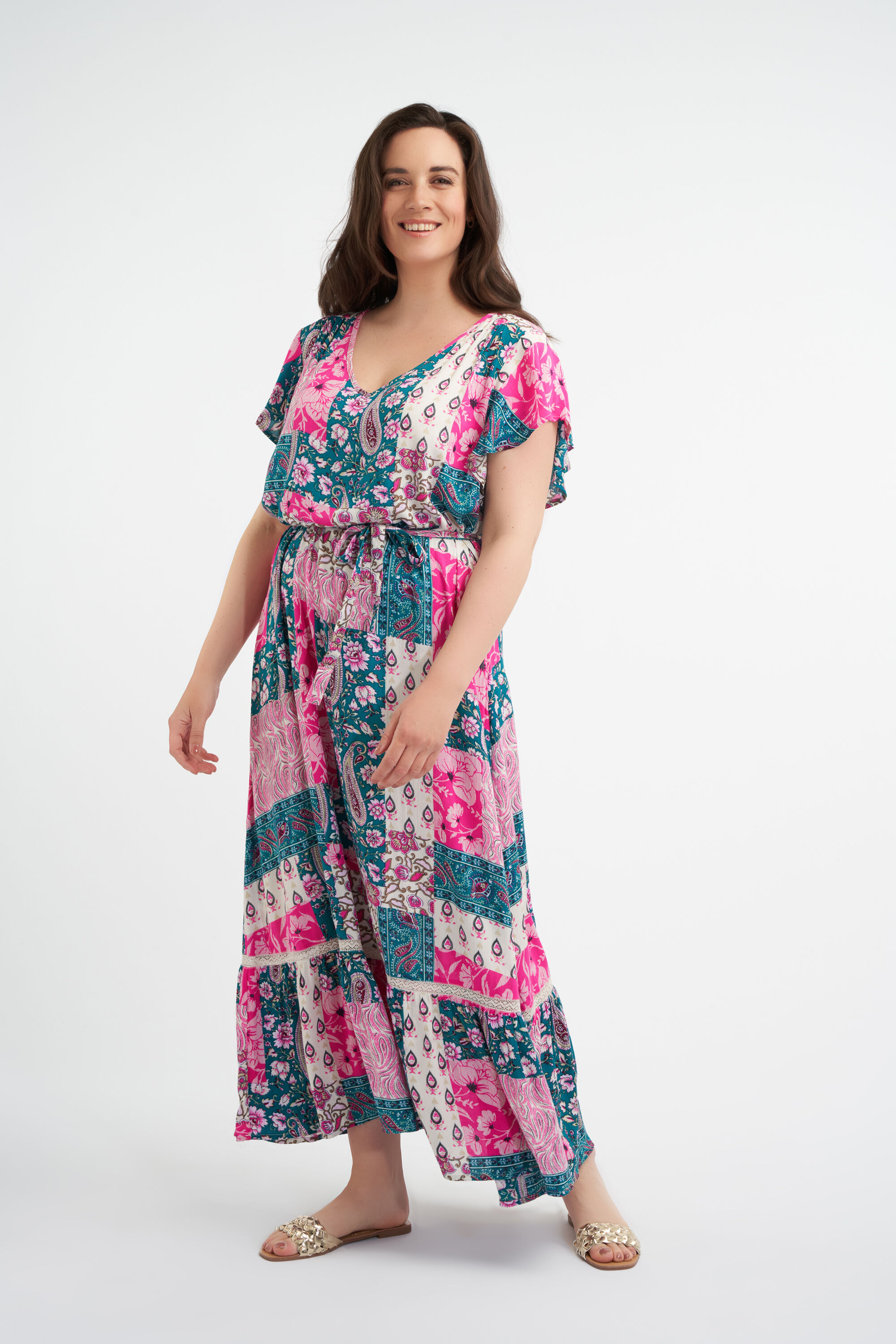 Langes Kleid mit Patchwork  image number 5