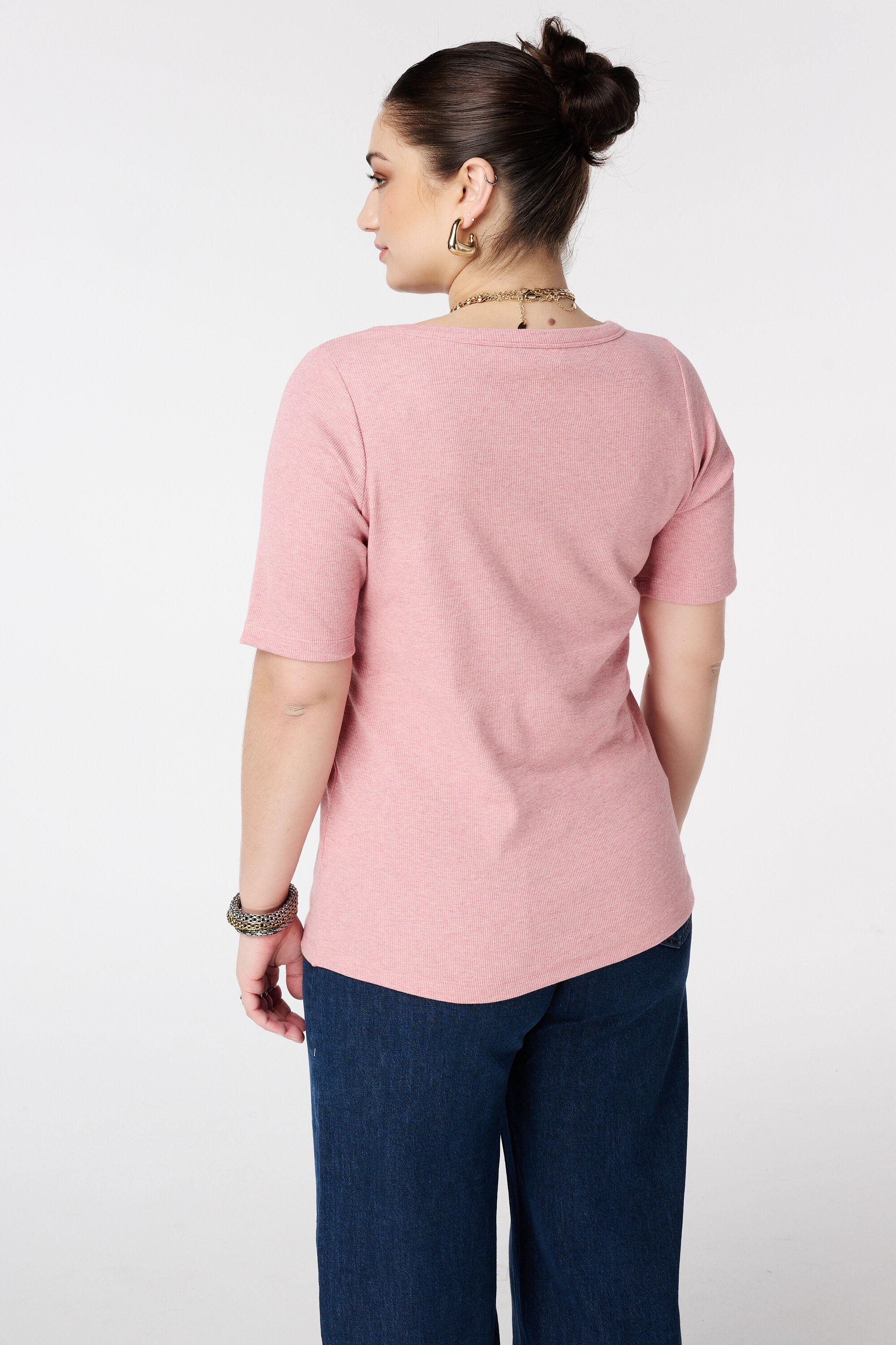 Ripp-Top mit V-Ausschnitt image number 3