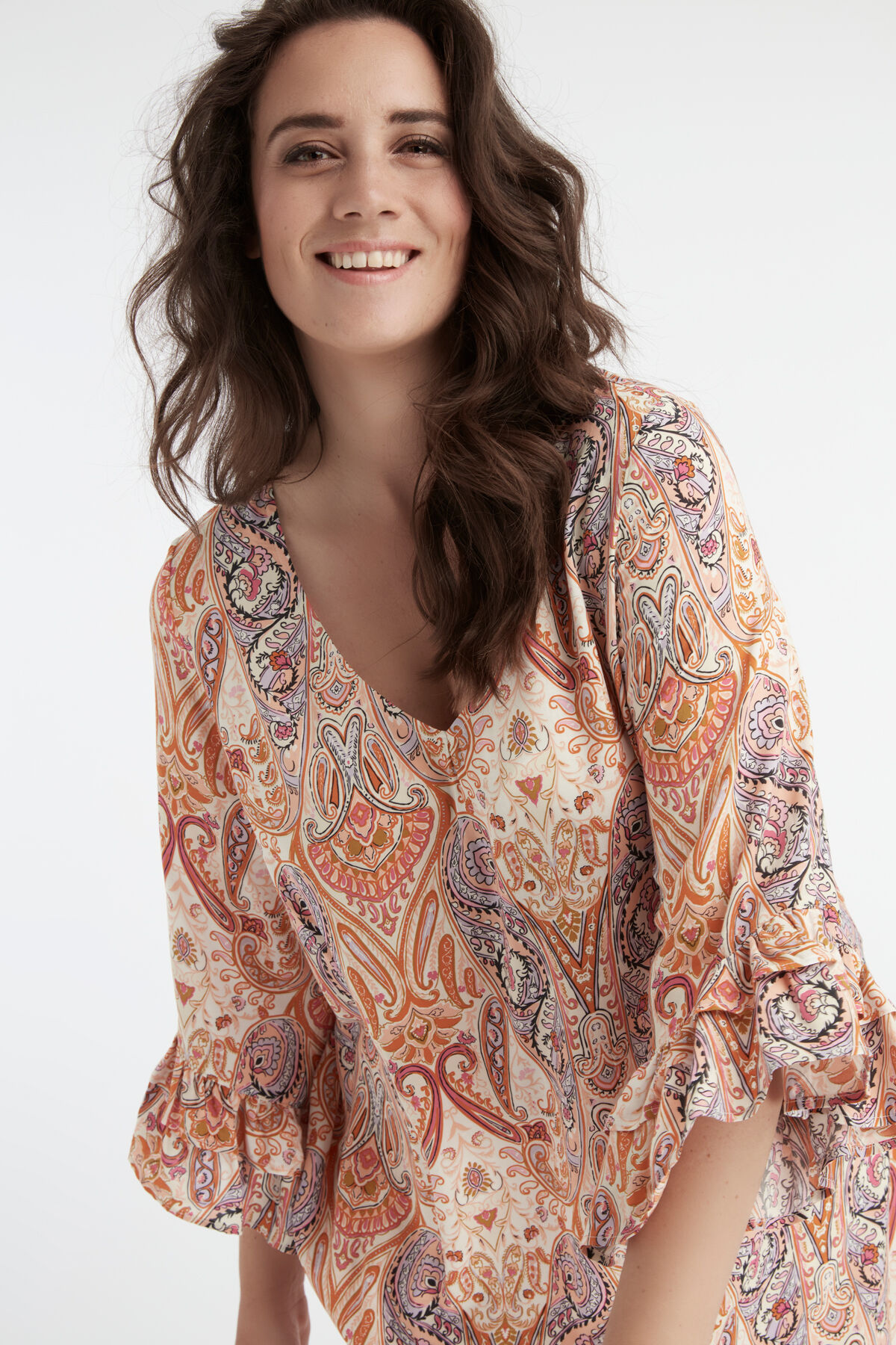 Lange Bluse mit Paisley-Print image number 5
