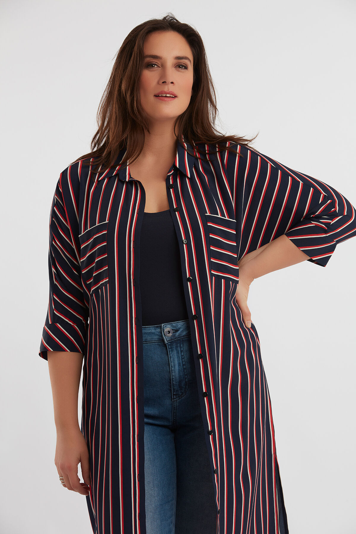 Gestreiftes Hemdkleid image number 6