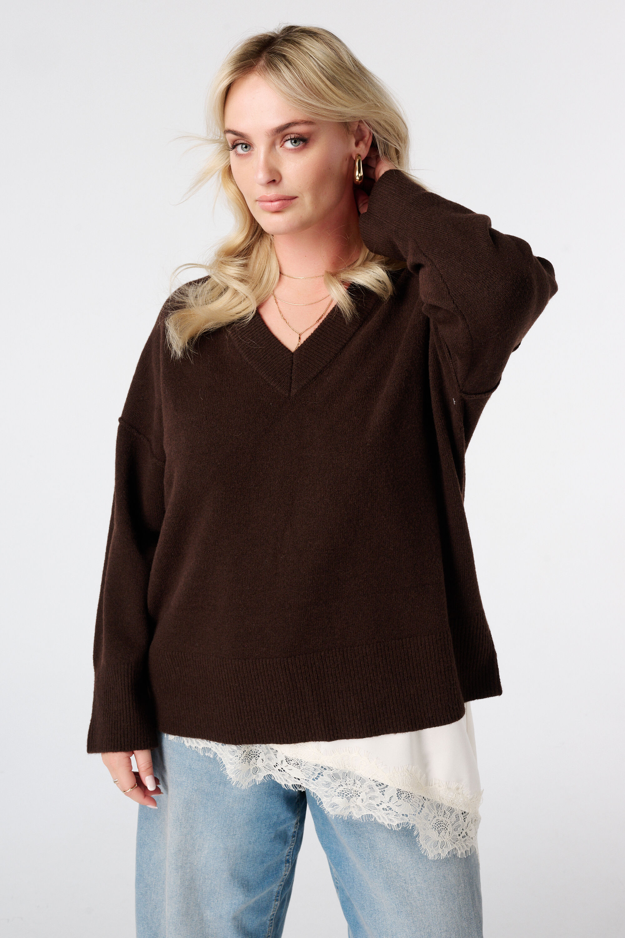 Pullover mit V Ausschnitt