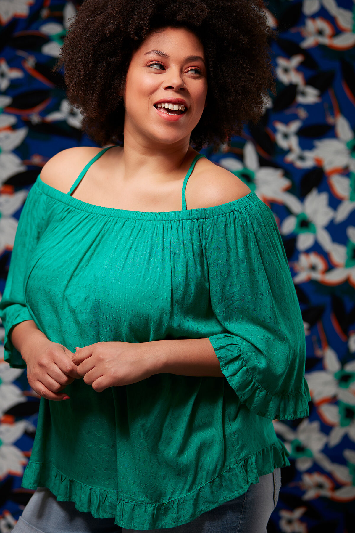 Schulterfreie Bluse image number 6