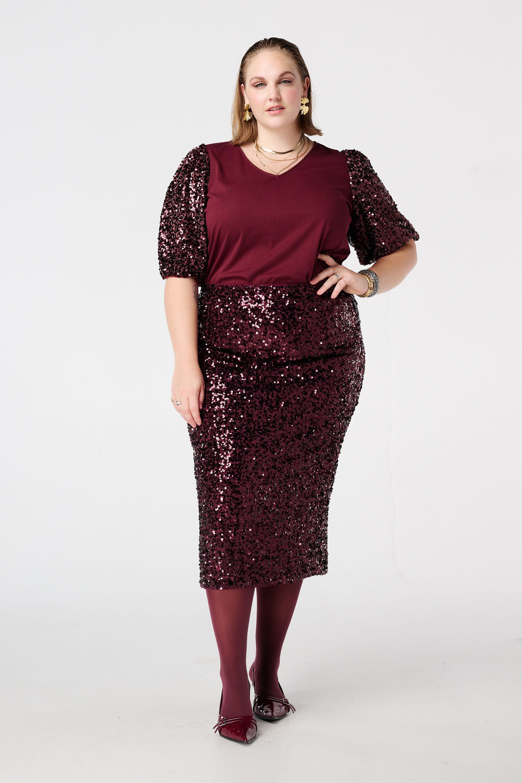 Paillettenrock mit Stretch