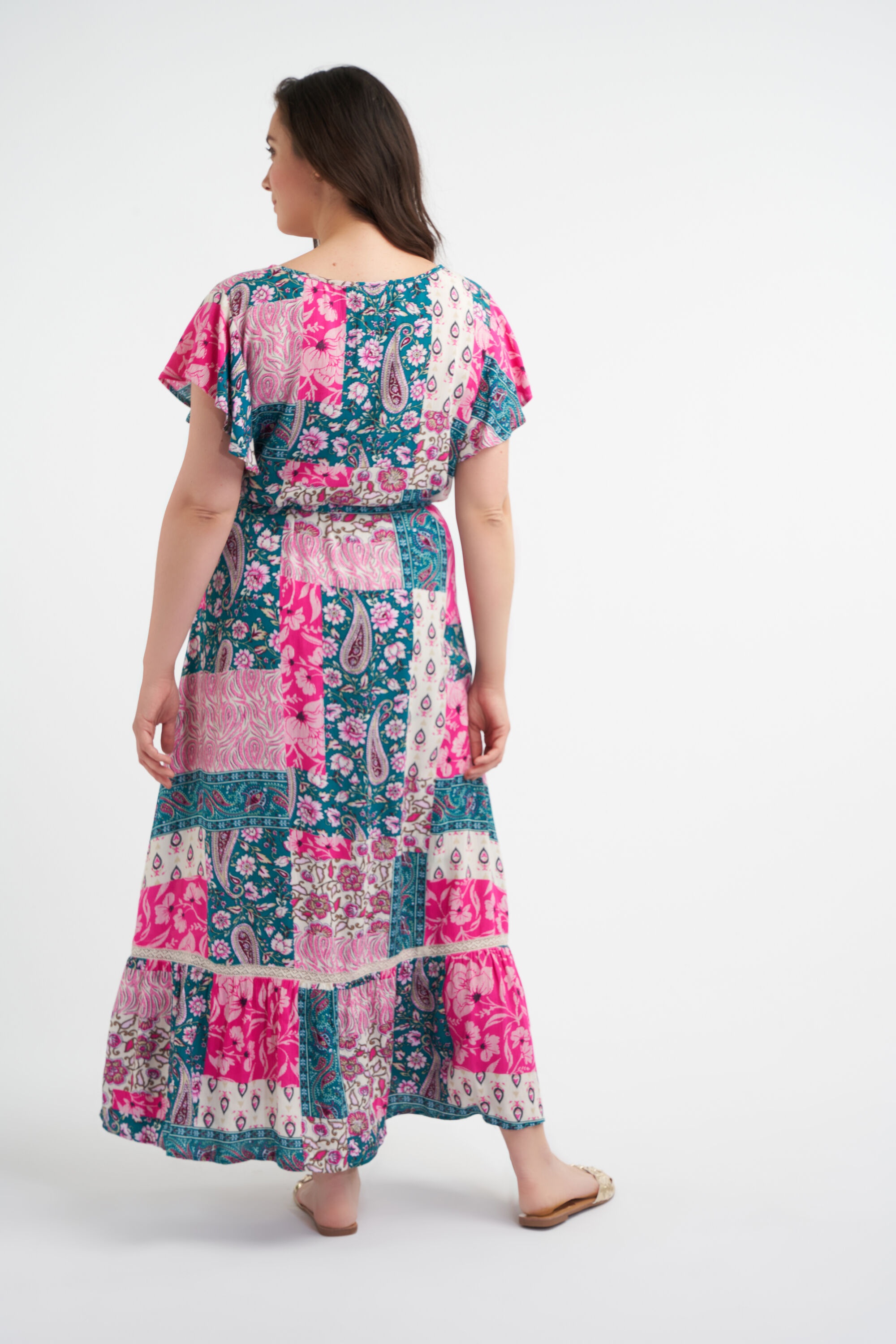 Langes Kleid mit Patchwork  image number 3